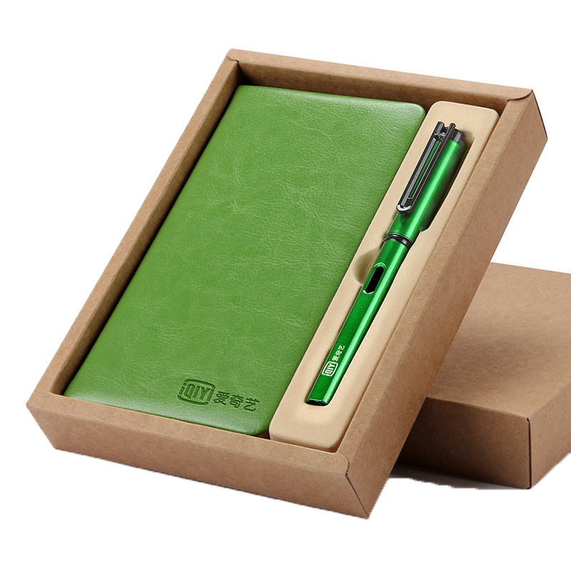 实用纪念品商务礼品公司展会促销广告保险定制笔记事本土豪金套装_1_6 绿色