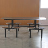 鑫金虎 办公家具学校员工食堂餐桌椅 4人6人8人桌连体桌椅组合不锈钢快餐桌椅