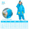 名盛男女学生儿童雨衣分体套装尼龙绸防水卡通韩版时尚雨披 蓝色带书包位L号
