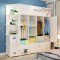 法耐(FANAI)简易衣柜简易组装塑料布柜子卧室挂简约现代经济型衣橱 12门2挂半角柜浅粉