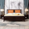 乐米拉(LeMiLa)新中式全实木床现代简约1.8米双人床软靠1.5M橡木主卧婚床木质大床紫檀色 1.8*2米带皮+床垫