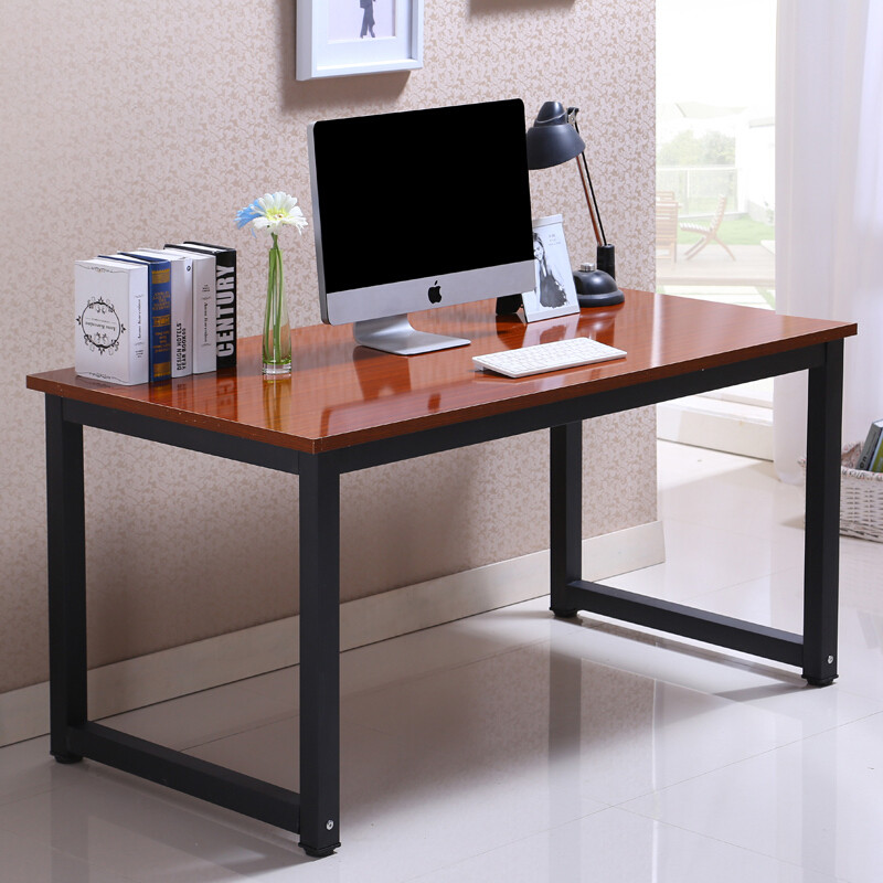 欧宝美 电脑桌培训桌台式简易书桌现代简约钢木办公桌 1.6*0.8*0.75米