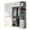 衣柜推拉2现代简约卧室家具组装实木质柜子整体移衣橱定制_7_3 140衣柜+边柜