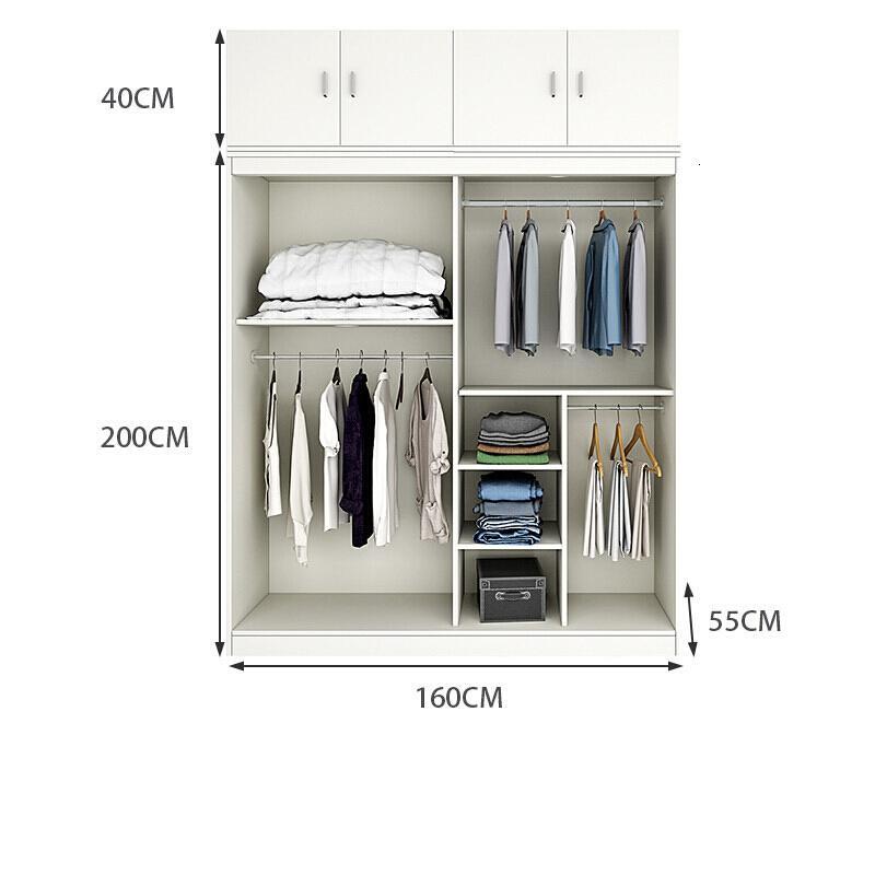 衣柜推拉2现代简约卧室家具组装实木质柜子整体移衣橱定制_7_3 160衣柜+顶柜