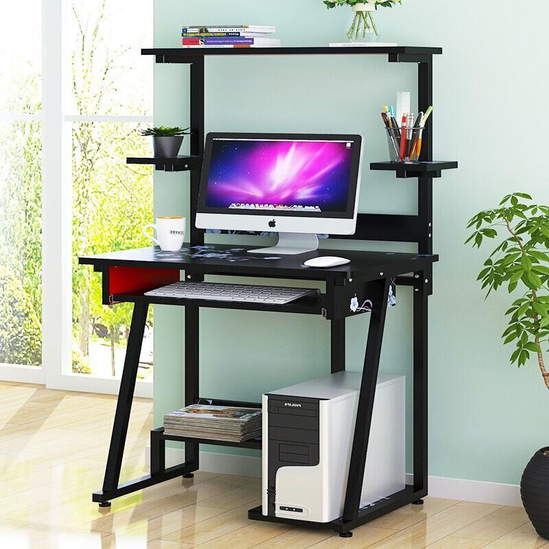 创意印花电脑桌台式电脑桌简易组装书桌学生写字桌子_4 D款70cm黑底白花+黑架