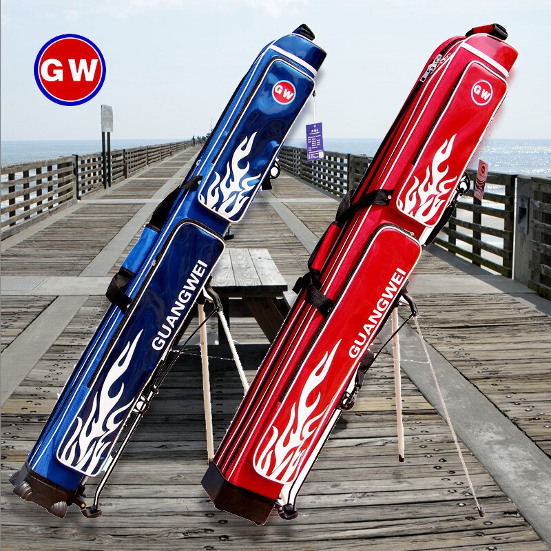 光威（GW）光威竿包渔具包多功能台钓鱼竿包双层带支架红蓝色垂钓装备125cm_1 红色三层