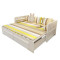 实木沙发床多功能可折叠推拉小户型客厅1.8米1.5米双人沙发床两用 120*200_环保红棕_送全套垫_1.8米-2米