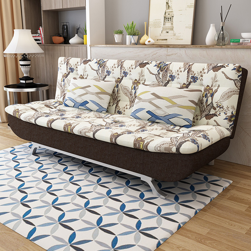 沙发床多功能小户型可折叠沙发床1.8米单人双 人简易沙发客厅两用 咖啡色（棉麻布）1.2*1.9米八脚