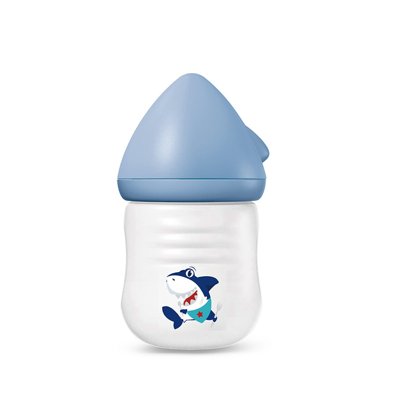 伊斯卡尔160ml Baby鲨硅胶大宽口玻璃奶瓶ES9605