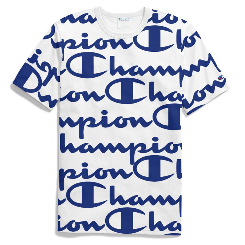 【直营】Champion冠军潮牌life线满身印花草写字母logo男士纯棉圆领短袖T恤T1919S-11567