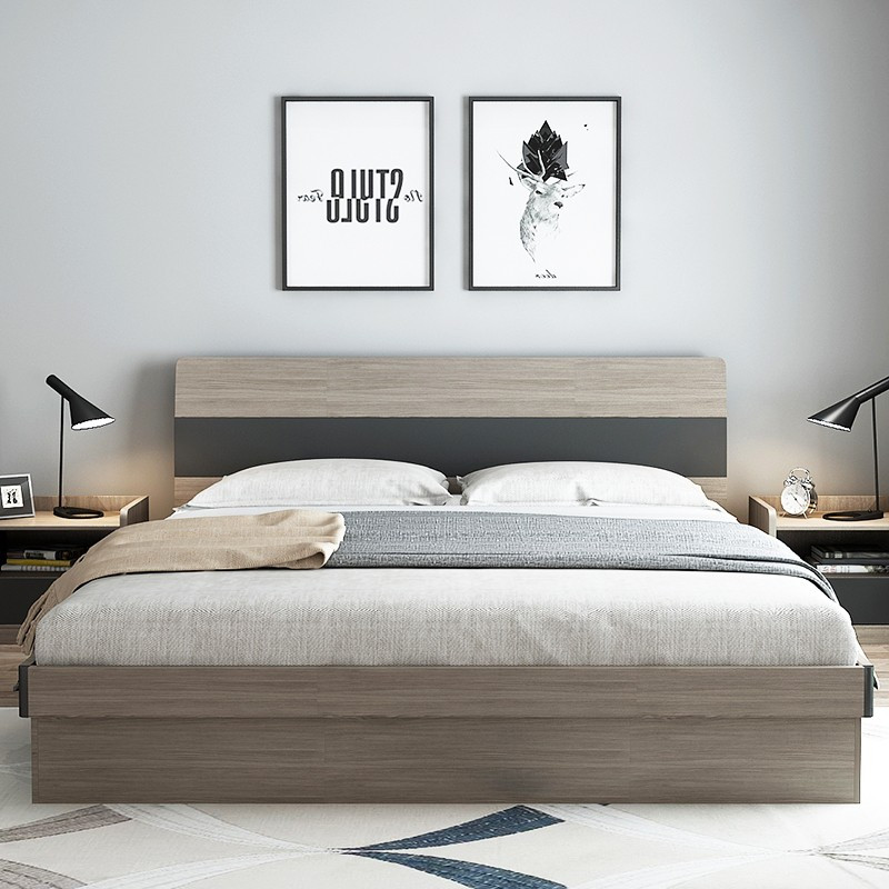 木月 双人床现代简约主卧储物床1.5米轻奢板式床1.8北欧经济高箱收纳床 1.8米储物床