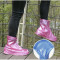 34-39码 防雨鞋套男女加厚底雨鞋时尚防水PVC鞋套防滑下雨天雨靴套 粉色 S码（34-35码鞋）