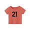 南极人(NanJiren)男童短袖卡通字母T恤时尚薄款儿童上衣 宽松数字B豆沙红 100cm
