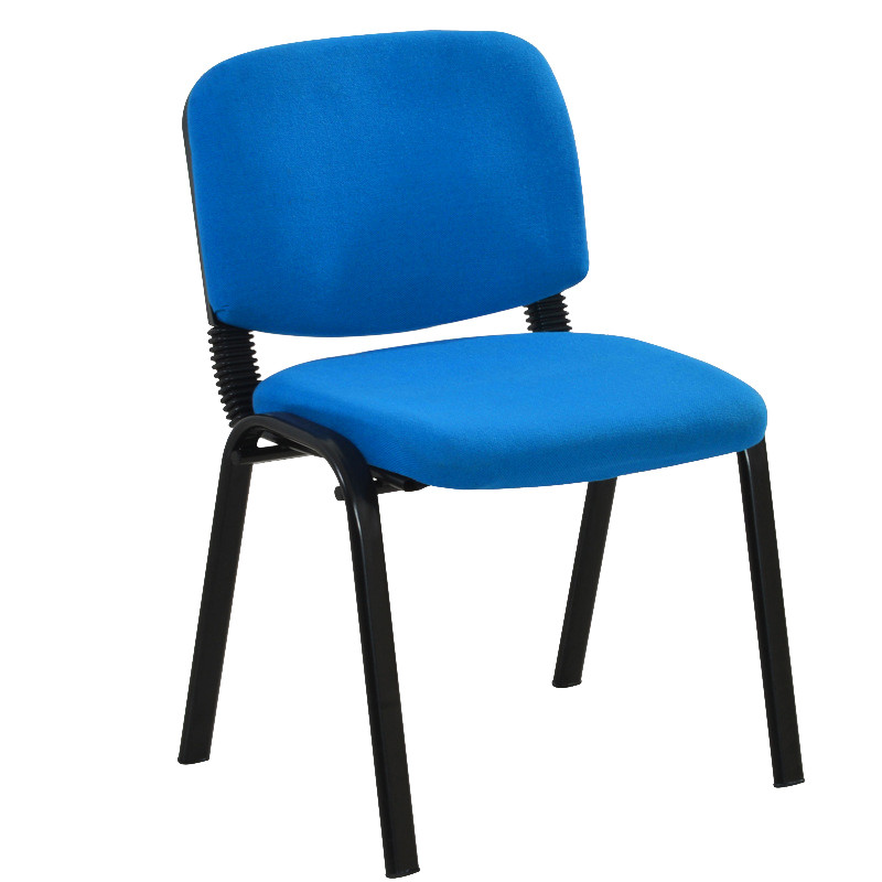 [规格:4把装 55*37*78cm麻布黑/灰/蓝/红]办公椅 新闻椅可叠摞网布会议椅 家用电脑椅 简约靠背麻布培训椅
