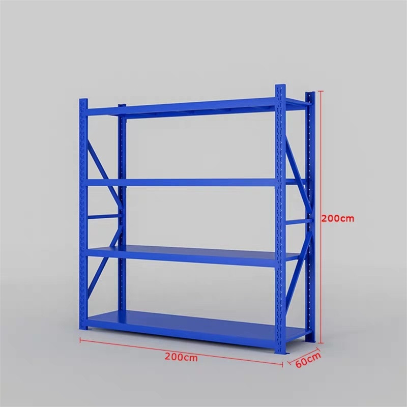豫亨办公家具重型仓库货架置物架货物架子重型商超仓储货架仓库重型货架多层仓储货架展示架自由组合可拆卸铁架子 加厚款200*60*200蓝色主架