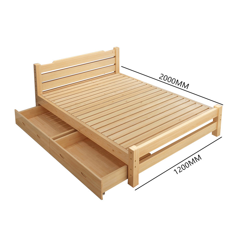 富和美(BNF)床实木床办公接待床实木床床108实木床（床垫 柜子选配） 1.2米双抽屉床