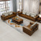 天惠子 沙发 全实木沙发组合 现代中式小户型木质布艺沙发储物客厅家具 框架款五人位+贵妃
