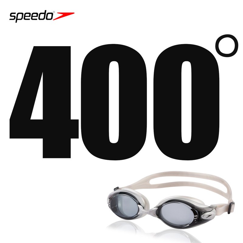 speedo速比涛进口近视泳镜男女高清防雾游泳眼镜可左右不同度数_808 银色/暗灰400度