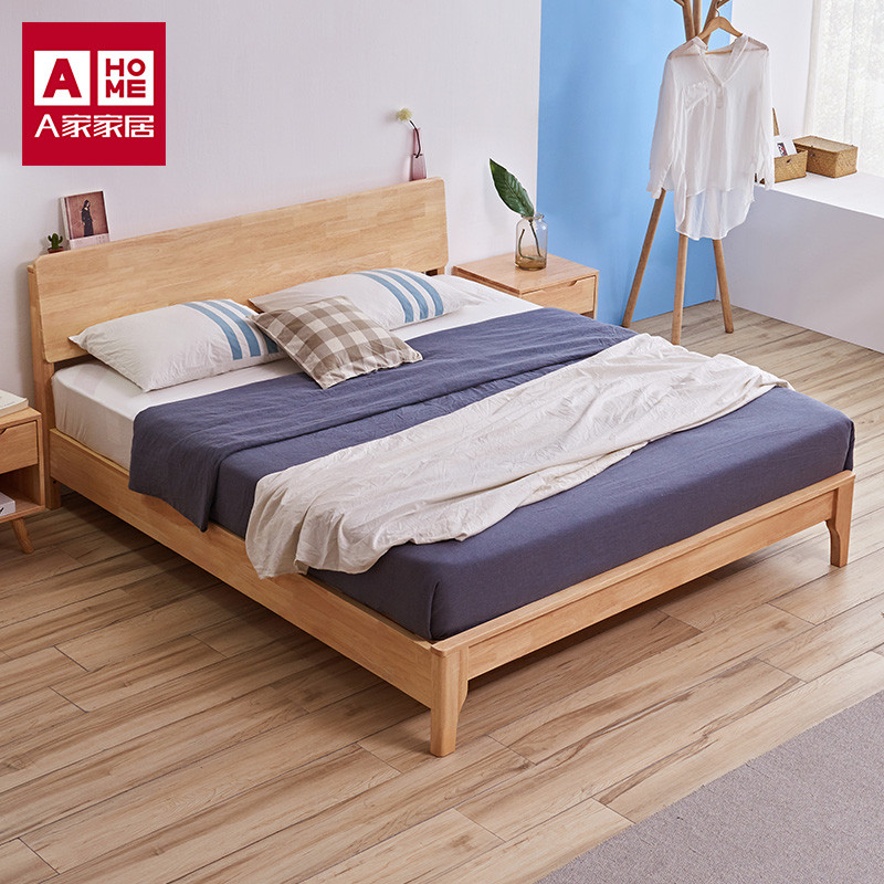 实木框架床NK001 1.2米架子床+床垫