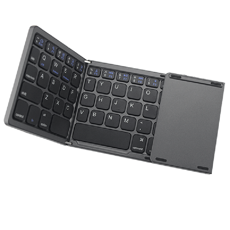 酷猫 蓝牙键盘平板电脑手机通用 折叠带触摸-灰色