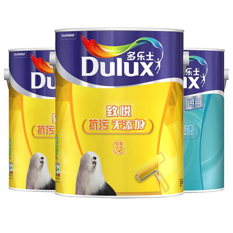 多乐士(Dulux)致悦抗污无添加内墙乳胶漆 墙面漆油漆涂料 A745+A749 套装15L