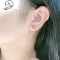 手作银饰新款粉色小猪耳钉女925银个性创意设计耳环气质银耳针耳 塑料耳夹（无耳洞）