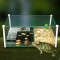 养龟的专用缸小型水陆缸带晒台别墅玻璃金鱼缸鱼龟混养缸乌龟缸 默认尺寸 龟缸特大套餐(升级款)