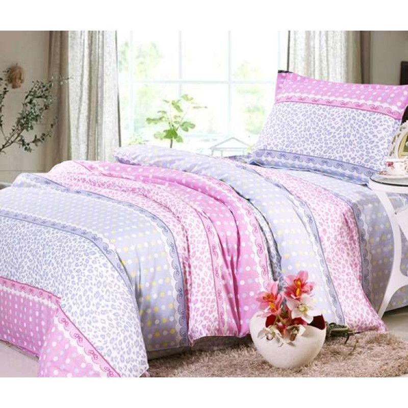 普拉达全棉高密斜纹印花单人床单三件套夏威夷