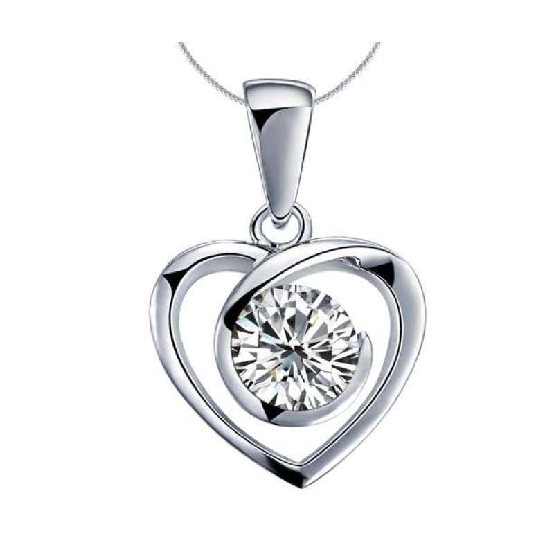 喜钻 18K白金50分VS H色钻石结婚吊坠 J0356