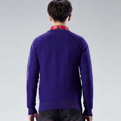 唐狮 男圆领<em>正反针</em>净色线衫11111104310170