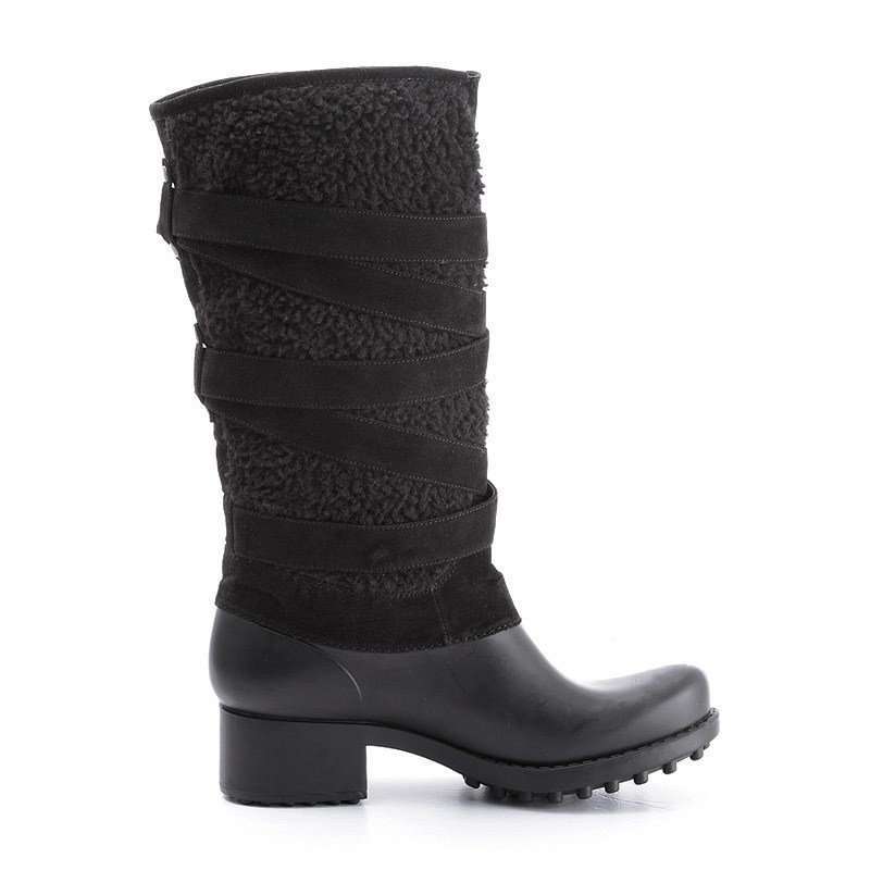 VANCL凡客诚品 V-girl环绕饰带高靴12寸 黑色