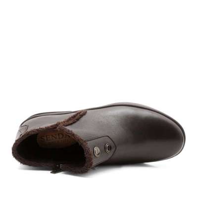 Senda 森达棕色软牛皮男棉鞋2MG58R 40图片