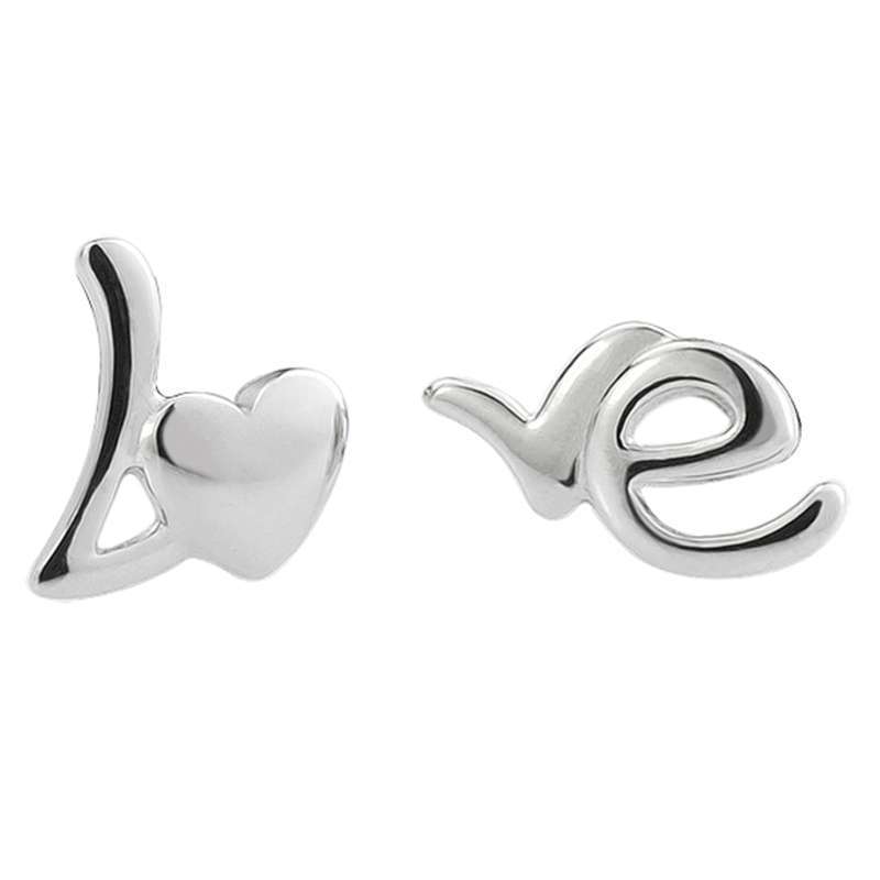 爱卡 个性LOVE字母 男女S925<em>纯银耳钉</em>情侣款