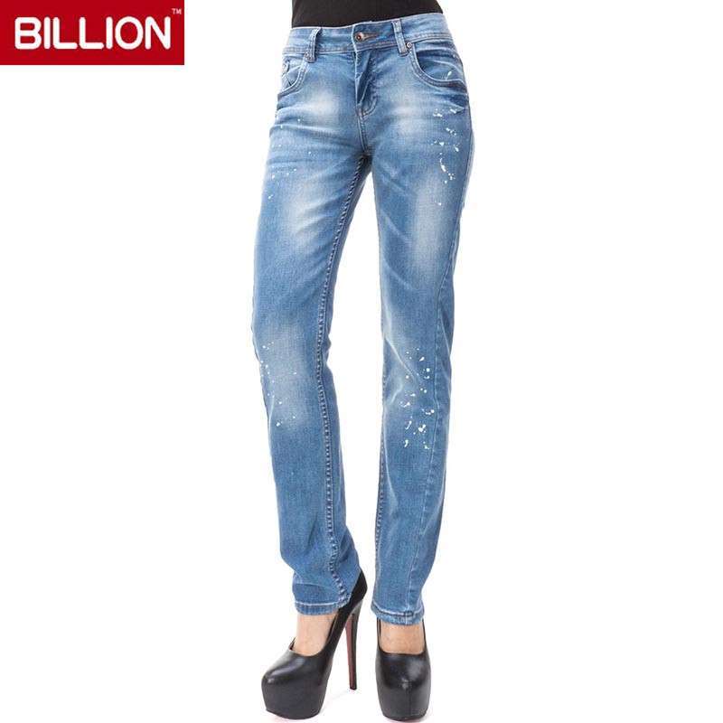 2013秋冬新款 BILLION女士牛仔裤个性喷漆休
