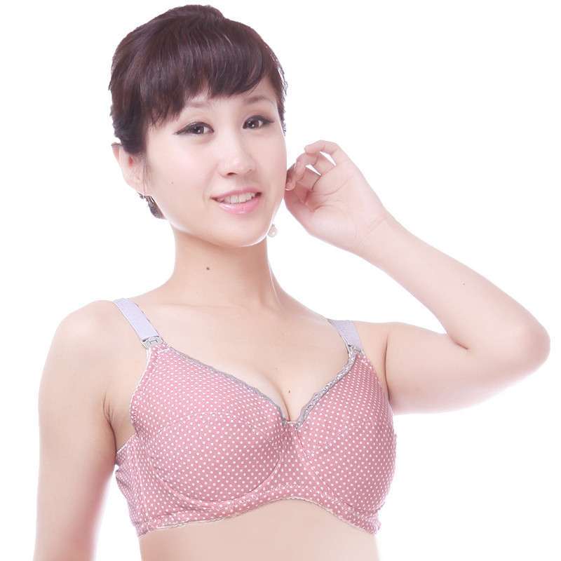 乐禧来<em>纯棉</em>小点<em>文胸</em>B13J0805 豆沙色 75C<em>图片</em>