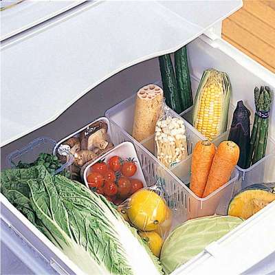 日本进口INOMATA 厨房果蔬收纳篮 塑料冰箱分