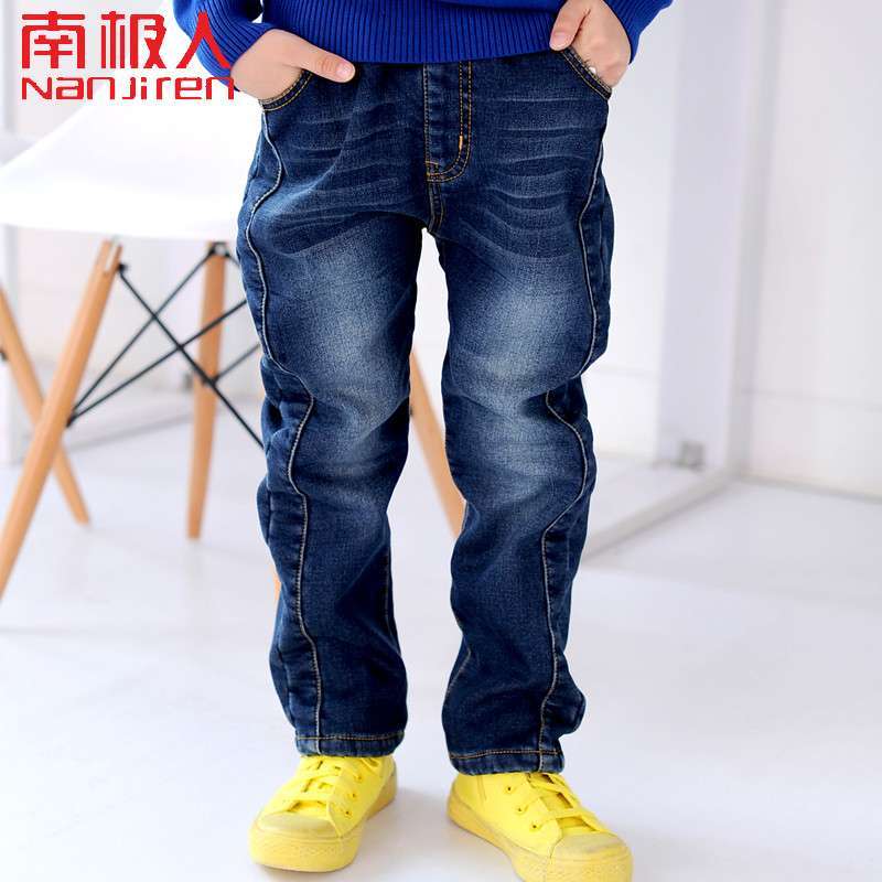 南极人 男童加绒牛仔裤长裤 中大童儿童裤子2