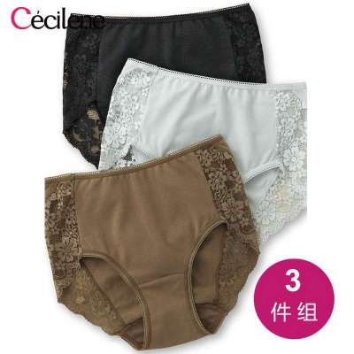 装Cecilene日本高腰平角裤女<em>中年女内裤大码</em>纯