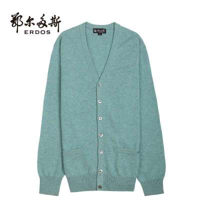 鄂尔多斯2013秋冬新款100%<em>山羊绒</em>V领<em>男开衫</em>