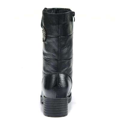 奇天伦2013秋冬新款 头层真皮加绒皮靴 女王系