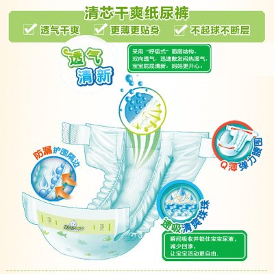 贝舒乐\/Besuper 清芯干爽纸尿裤 清爽透气 瞬吸