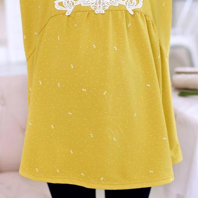 时尚孕妇装韩版秋装长款孕妇裙打底衫 经典蕾