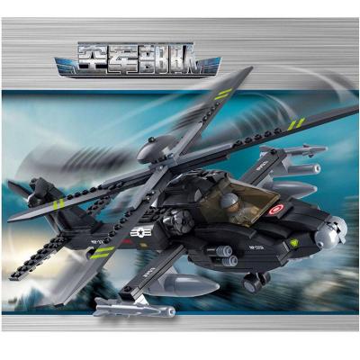 儿童玩具积木 阿帕奇武装直升机积木 男孩玩具