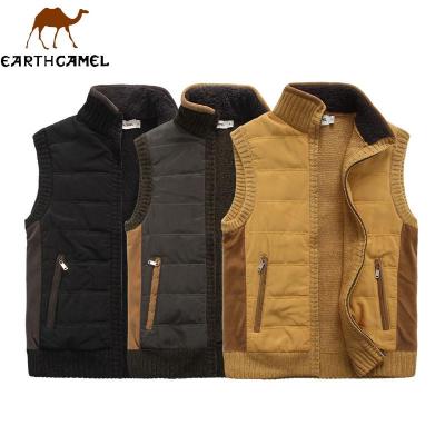 神州骆驼/EARTH CAMEL <em>羊毛衫</em>立领拼色<em>开衫</em>