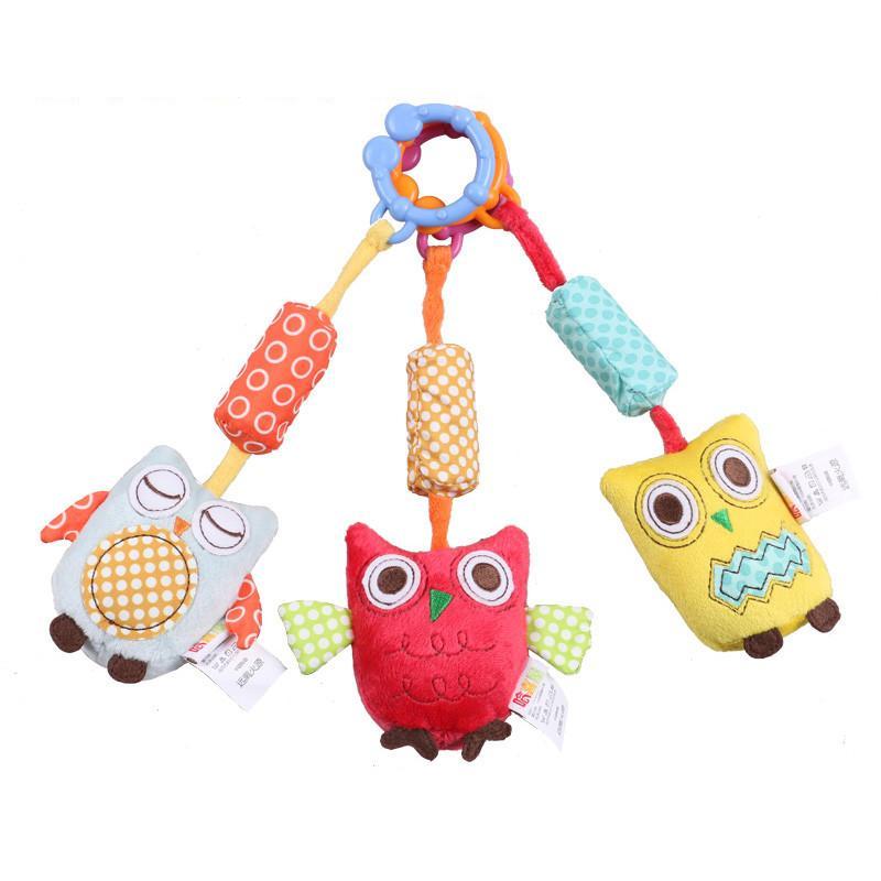 哈喜屋2014新款床铃吊铃玩具猫头鹰响筒玩具吊饰玩具
