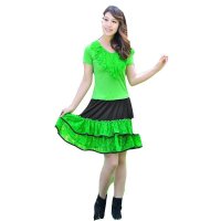 时尚健身运动服舞蹈服广场舞服装裙子大摆裙舞