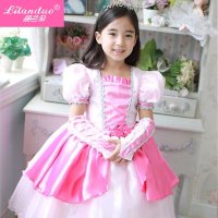 丽兰朵儿童童话公主粉色白雪公主裙 女童礼服裙宫廷公主裙蓬蓬裙 150cm 粉色【专卖店、旗舰店、报价大全】-苏宁易购开放平台