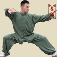 长袖亚麻太极服套装女士武术棉麻太极拳服装春