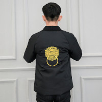 古莱登黄子韬同款冬季保暖中国风经文印花青年