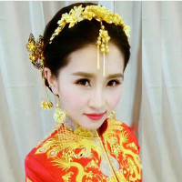 凤冠中式婚礼古典古代古装新娘发髻旗袍龙凤袍